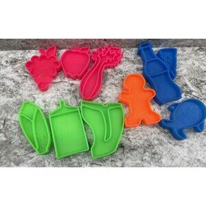 Lot of 10 Mattel Tuff Stuff Foods Vintage (1972) Fruit, Meat, Milks, Cookie,